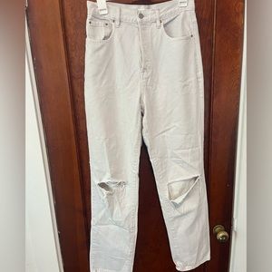 High rise white jeans